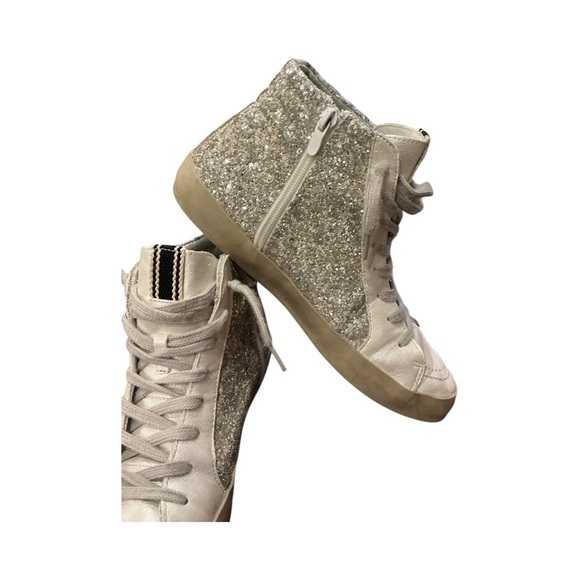 SHU SHOP Roxanne Kids Size 5 Pearl Glitter High-Top Sneakers - Picture 4 of 9